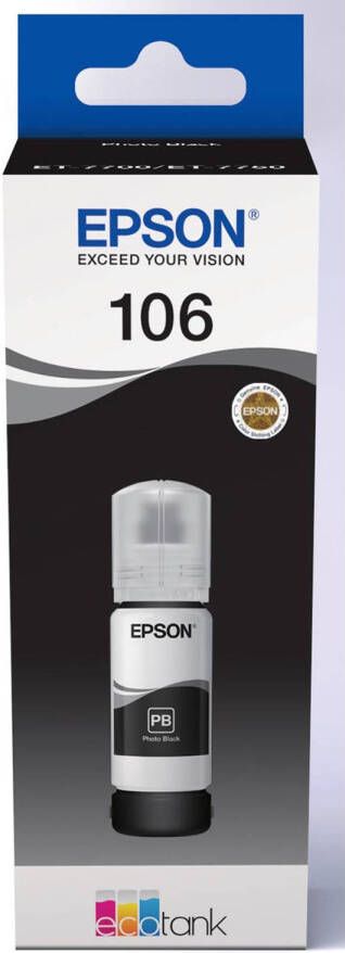 Epson inktfles 106 70 ml OEM C13T00Q140 foto zwart