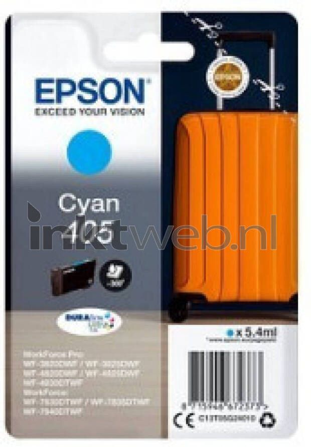 Epson inktcartridge 405 300 pagina&apos;s OEM C13T05G24010 cyaan