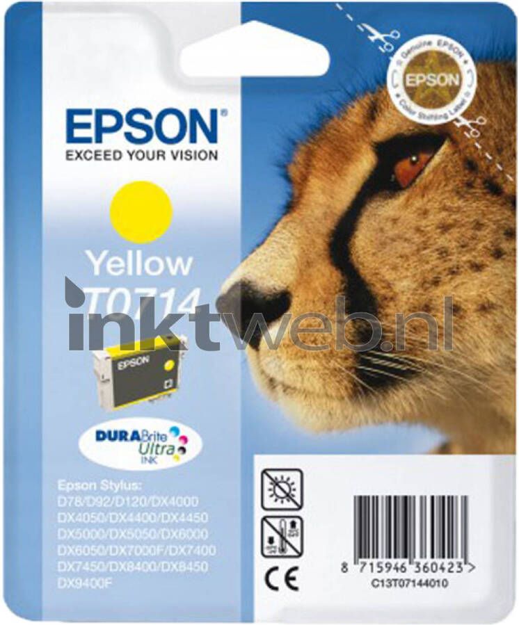 Epson T0714 inktcartridge (geel)