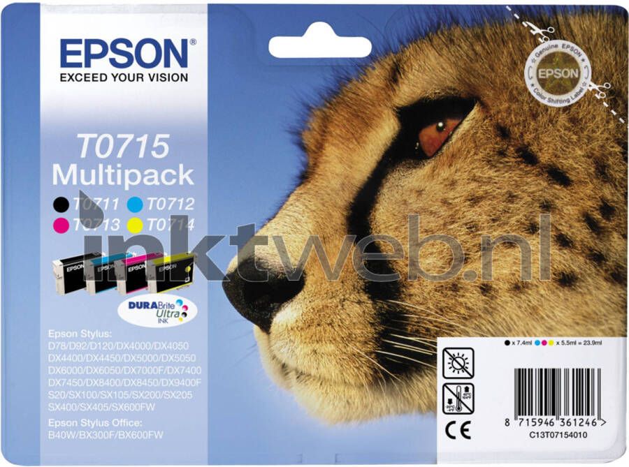 Epson T0715 MULTIPACK cartridge's (zwart+kleur)