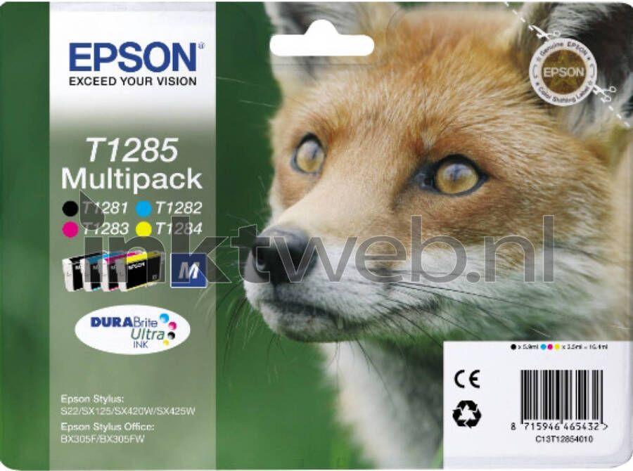 Epson T1285 multipack zwart en kleur cartridge