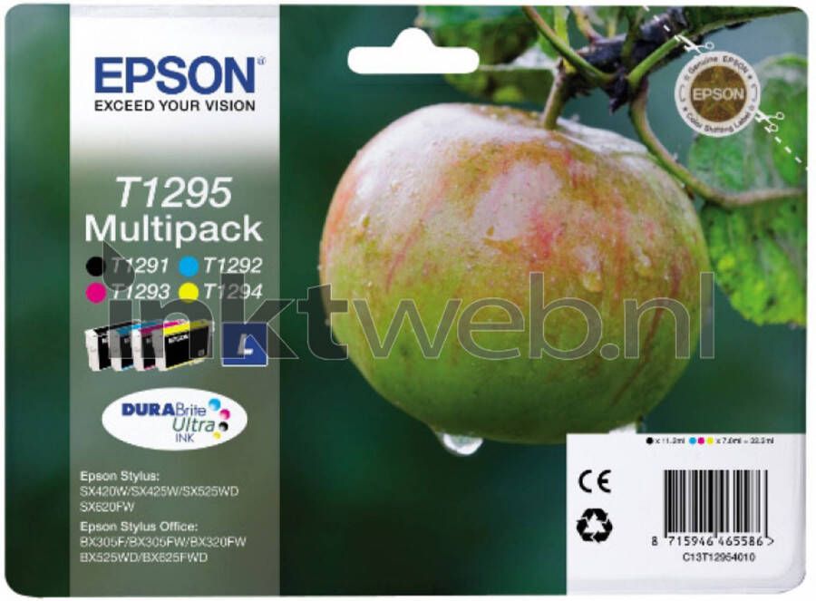 Epson PACK POMME 4CL T1295 multipack inkcartridges (zwart+kleur)