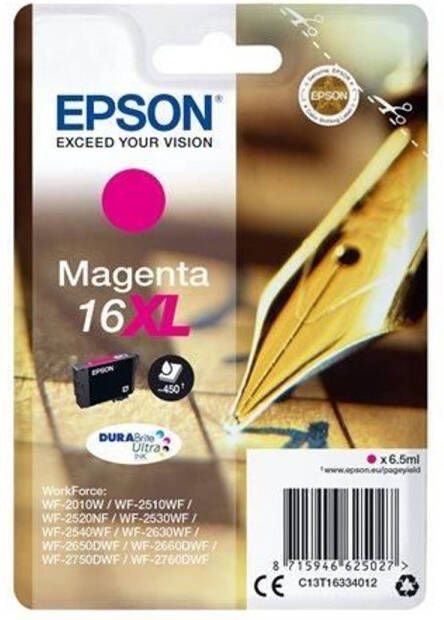 Epson T1633-cartridge vulpen Magenta XL