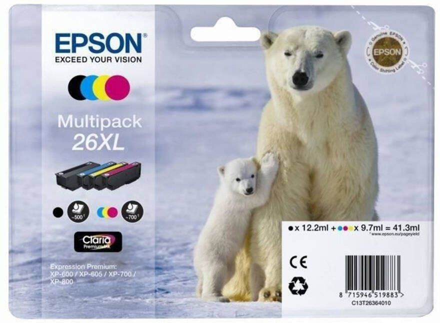 Epson T2636 XL Polar Bear Mult-inktcartridge