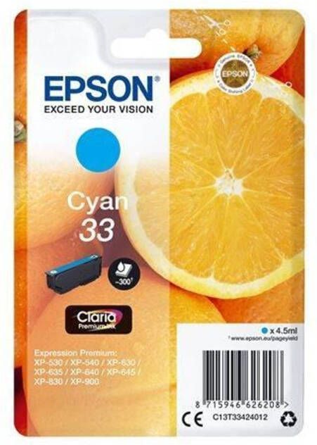 Epson T3342 Cartridge Sinaasappels Cyaan