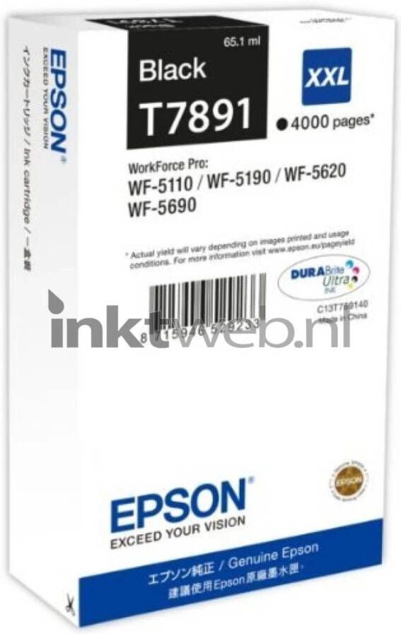 Epson T7891 zwart cartridge