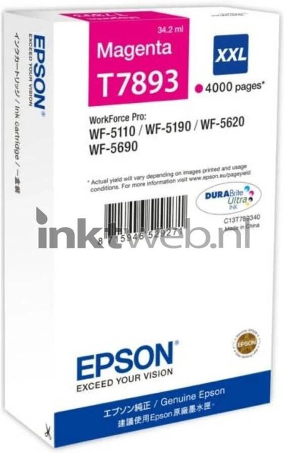 Epson T7893 magenta cartridge