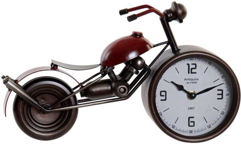 Esprit Bordsklocka Home Rood Metaal Kristal Hout MDF Motorfiets Vintage 32 5 x 10 x 18 cm