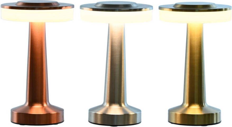 Esprit Bureaulamp Home Koper Gouden Zilverkleurig 12 x 12 x 20 cm (3 Stuks)