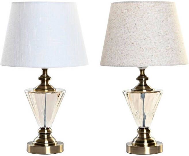 Esprit Bureaulamp Home Wit Beige 28 x 28 x 48 cm (2 Stuks)