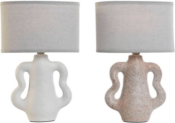 Esprit Bureaulamp Home Wit Beige Keramiek 40 W 220 V 22 x 22 x 34 cm (2 Stuks)