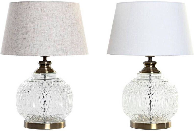 Esprit Bureaulamp Home Wit Beige Metaal Kristal 38 x 38 x 54 cm (2 Stuks)