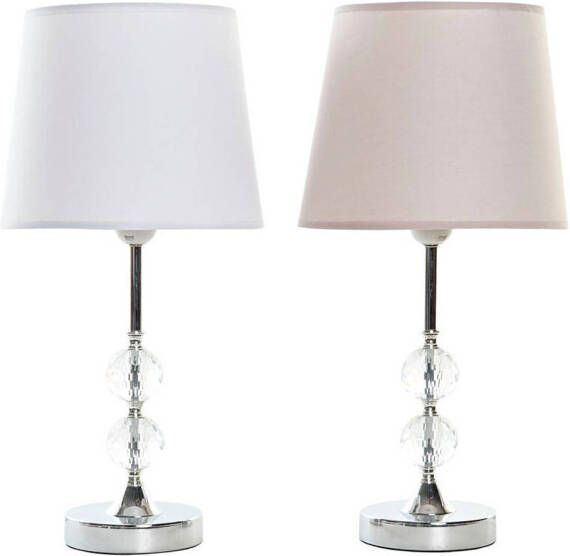 Esprit Bureaulamp Home Wit Beige Metaal Kristal 50 W 220 V 23 x 23 x 46 cm (2 Stuks)