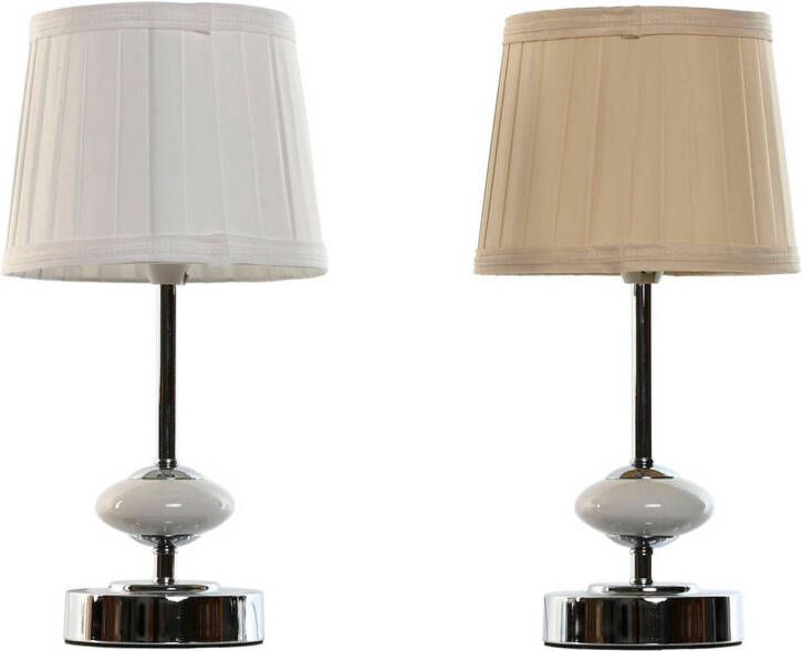 Esprit Bureaulamp Home Wit Beige Metaal Porselein 20 W 220 V 17 5 x 17 5 x 35 cm (2 Stuks)