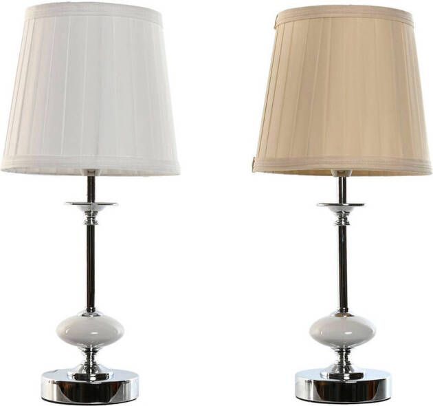 Esprit Bureaulamp Home Wit Beige Metaal Porselein 25 W 220 V 20 x 20 x 44 cm (2 Stuks)