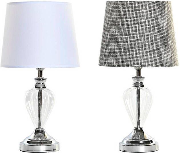 Esprit Bureaulamp Home Wit Grijs Metaal Kristal 20 x 20 x 37 cm (2 Stuks)