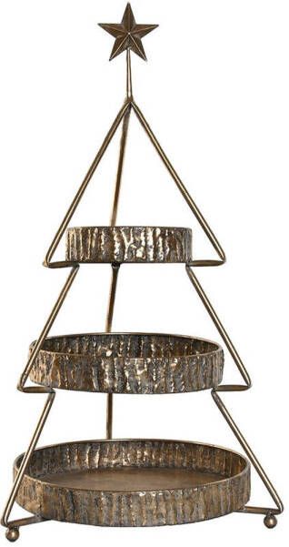 Esprit Fruitschaal Home Gouden Metaal 43 x 43 x 79 cm Kerstboom