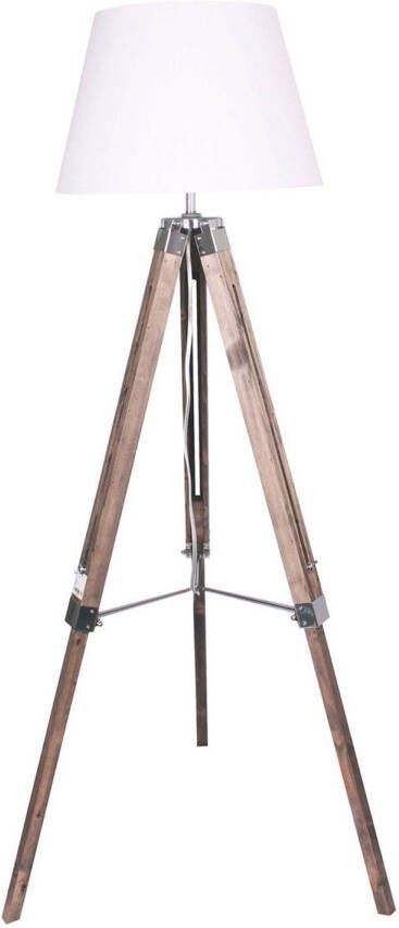 Esprit Vloerlamp Home Wit Bruin Hout 40 x 40 x 150 cm