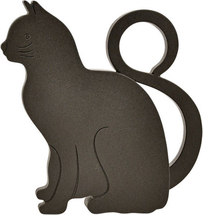 Esschert Design Esschert deurstopper deurwig kat kunststof zwart 11 x 9 x 3 cm Deurstoppers