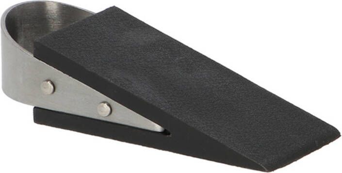 Esschert Design Esschert deurstopper deurwig rvs rubber zwart -A anti-slip -A 12 x 5 x 3 cm Deurstoppers