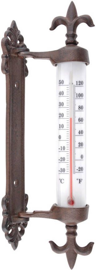 Esschert Design Gietijzeren wandthermometer Frans design voor binnen en buiten 29 cm Buitenthermometers