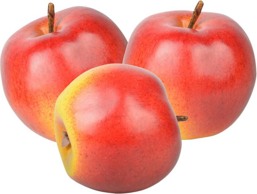 Esschert Design kunstfruit decofruit 3x appel appels ongeveer 8 cm rood Kunstbloemen