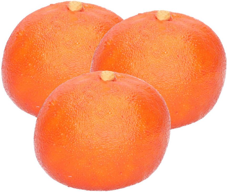 Esschert Design kunstfruit decofruit 3x mandarijn mandarijnen ongeveer 6 cm oranje Kunstbloemen