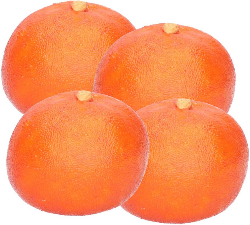 Esschert Design kunstfruit decofruit 4x mandarijn mandarijnen ongeveer 6 cm oranje Kunstbloemen