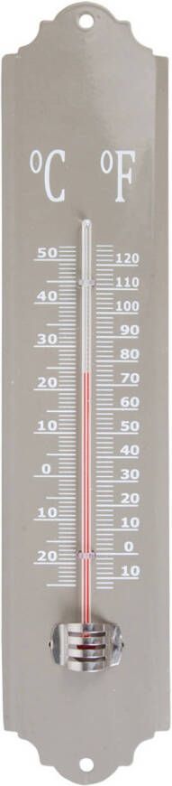 Esschert Design thermometer voor binnen en buiten beton grijs 30 x 7 cm Celsius fahrenheit Buitenthermometers