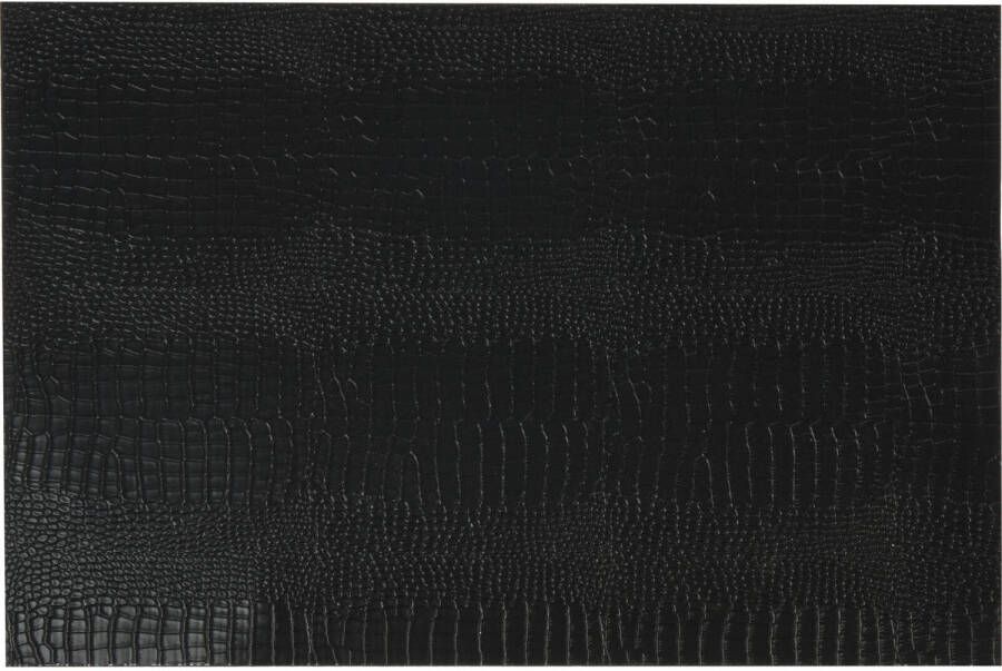 Excellent Houseware 1x Rechthoekige placemats zwart slangenhuid kunststof 45 x 30 cm Placemats