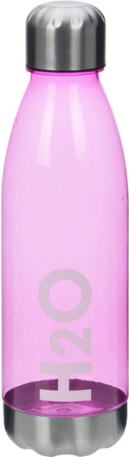 Excellent Houseware Bidon drinkfles waterfles roze 700 ml met schroefdop Drinkflessen