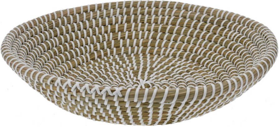 Excellent Houseware EH Fruitschaal fruitmand Rattan gevlochten riet D30 x H6 cm Fruitschalen