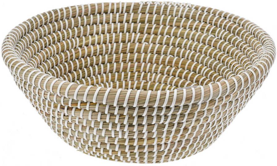 Excellent Houseware EH Fruitschaal fruitmand Rattan gevlochten riet D32 x H12 cm Fruitschalen