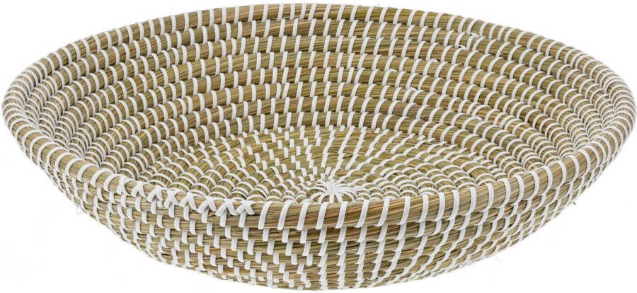 Excellent Houseware EH Fruitschaal fruitmand Rattan gevlochten riet D35 x H8 cm Fruitschalen