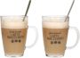 Excellent Houseware Set van 2x latte Macchiato glazen inclusief lepels 300 ml Koffie glazen Cappuccino glazen - Thumbnail 2