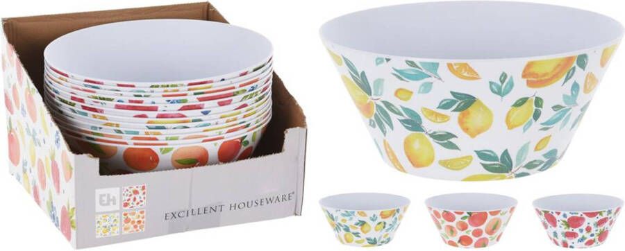 Excellent Houseware Schaal melamine fruitprint 3500ml Ø25cm