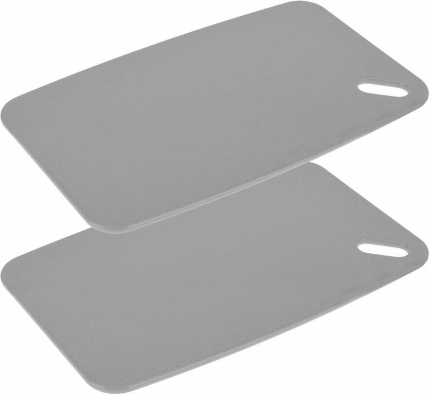Excellent Houseware Snijplank 2x grijs Kunststof 24 x 15 cm Snijplanken