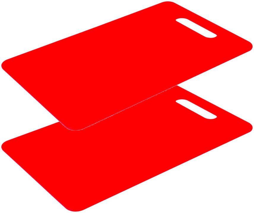 Excellent Houseware snijplank 2x rood kunststof 29 x 20 cm Snijplanken