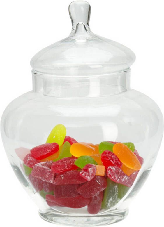 Excellent Houseware Snoeppot voorraadpot Sweets 5000 ml glas luchtdichte deksel D21 x H28 cm Voorraadpot