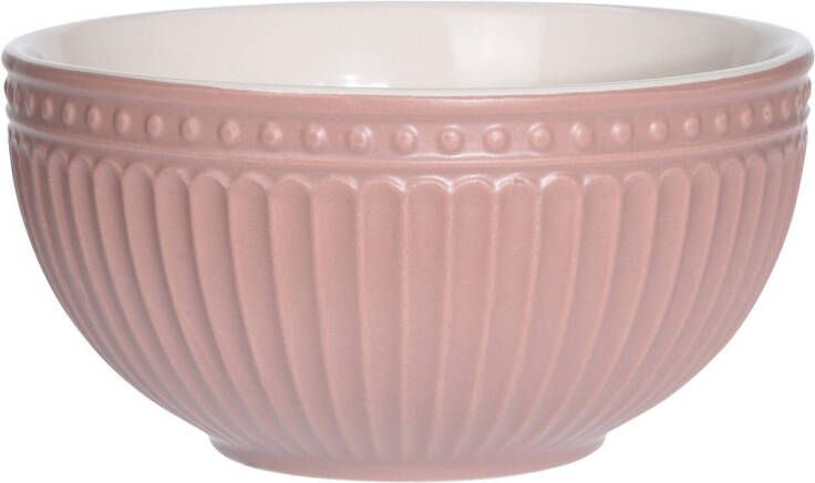 Excellent Houseware Soepkommen serveer schaaltjes Roman Style keramiek D14 x H7 cm oud roze rood Stapelbaar