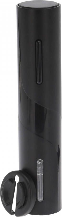 Excellent Houseware Zwarte elektrische wijnflesopener kurkentrekker 20 cm elektrische kurkentrekker- Barbenodigdheden Flessen openen Wijnflesopener Kurkentrekker wijn