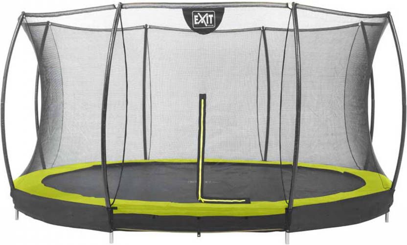 EXIT Toys EXIT Silhouette verlaagde trampoline met veiligheidsnet rond 366 cm lime
