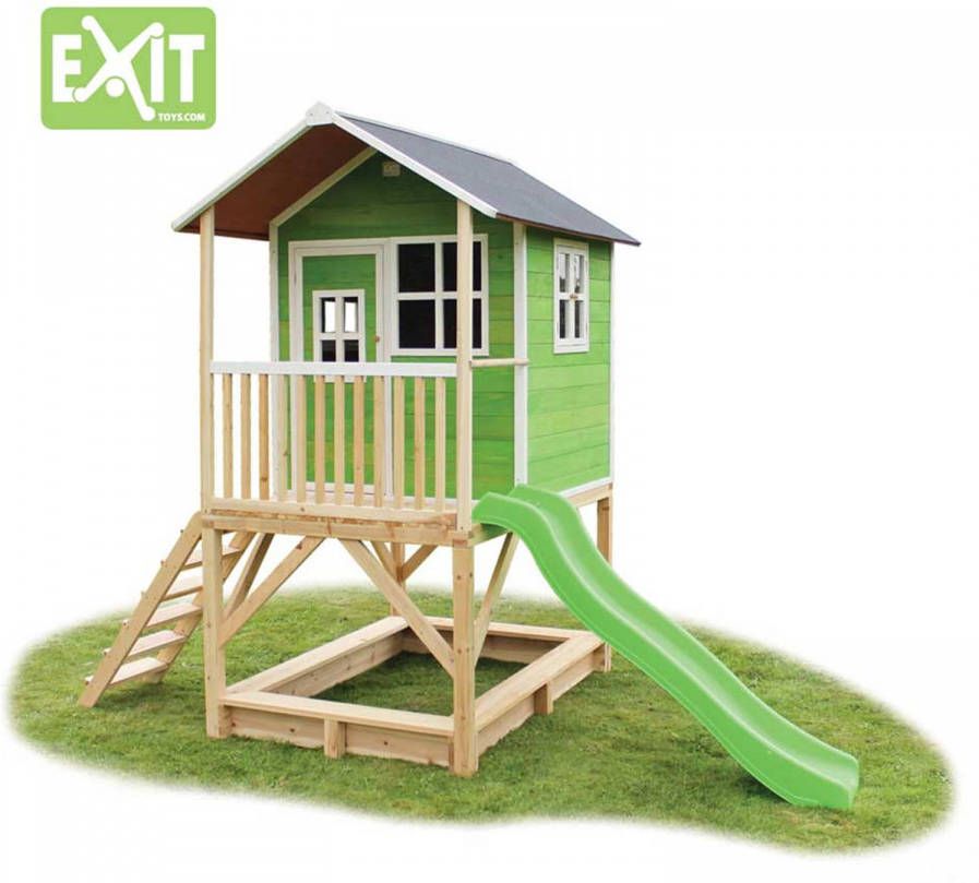 EXIT Toys EXIT speelhuis Loft 500 met glijbaan groen