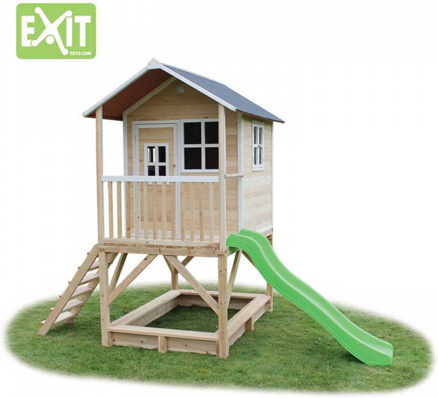 EXIT Toys EXIT speelhuis Loft 500 met glijbaan naturel
