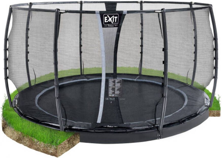 EXIT Toys EXIT Trampoline Dynamic met Veiligheidsnet Groundlevel 305 cm Zwart