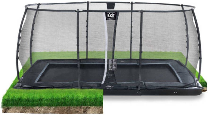 EXIT Toys EXIT Trampoline Dynamic met Veiligheidsnet Groundlevel 427 x 244 cm Zwart
