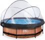 EXIT Toys EXIT Wood zwembad ø300x76cm met filterpomp en overkapping bruin - Thumbnail 2