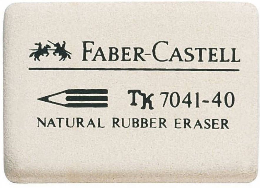 Faber Castell gum 7041-40 rubber 3 4 x 2 6 x 0 8 cm wit