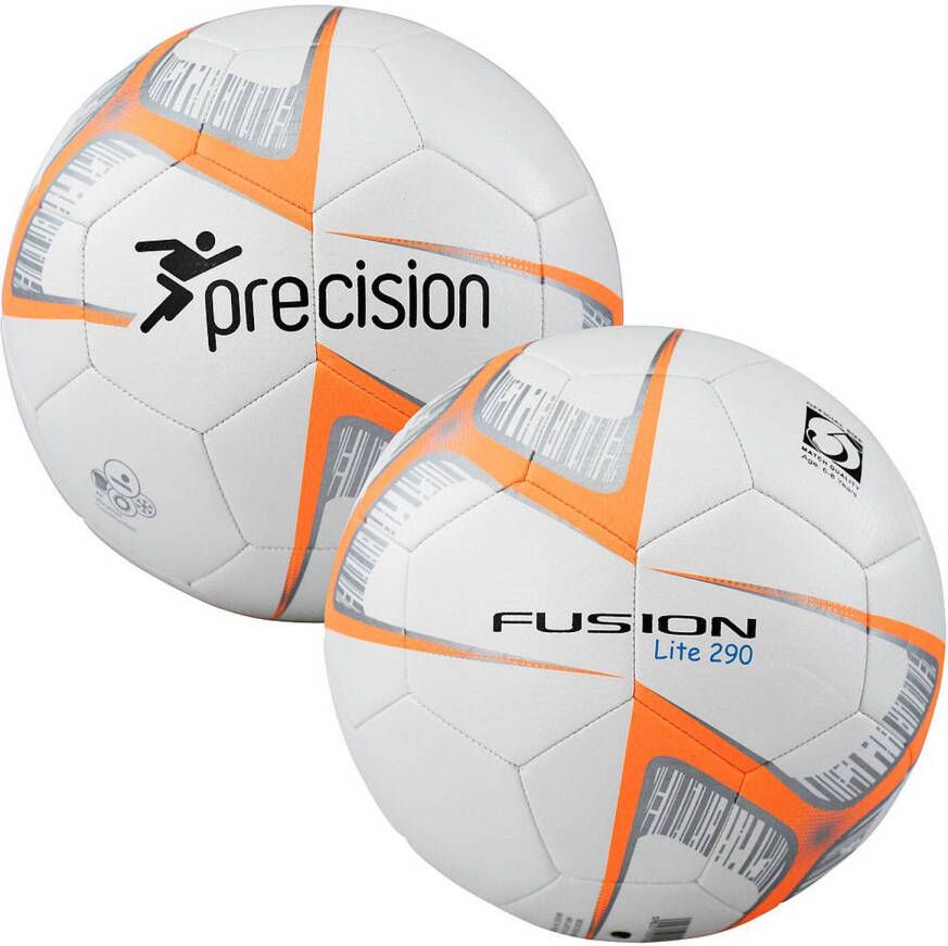 Fan Toys Precision voetbal Fusion Lite PU 290 gram wit oranje zwart