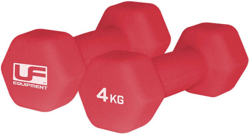 Fan Toys Urban Fitness dumbbells Hex 4 kilo neopreen rood 2 stuks